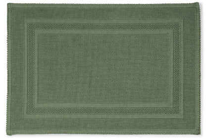 Badteppich/Badvorleger pflegeleicht Gala in Olive, natürliche Farben für ein entspannendes Bad.