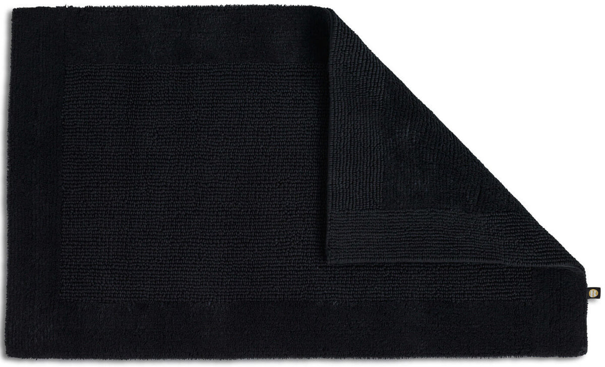 Hochwertiger Badteppich aus Baumwolle, Farbe Schwarz, Modell Prestige.