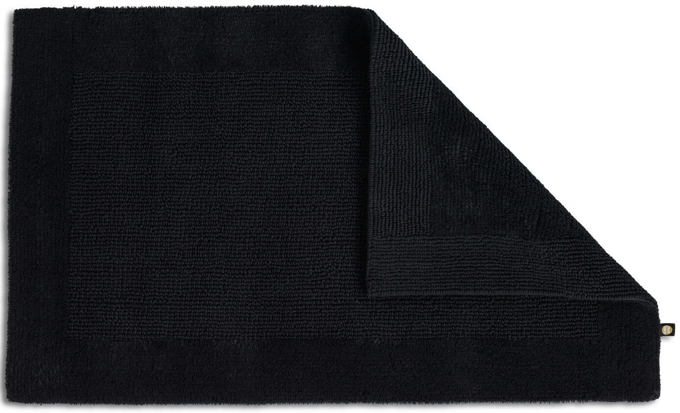 Hochwertiger Badteppich aus Baumwolle, Farbe Schwarz, Modell Prestige.