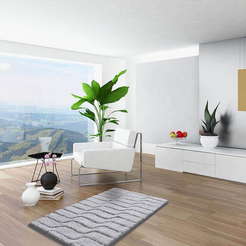 Grund Vogue Badteppich, Bio-Baumwolle, Kieselgrau: Strukturierter Teppich für Ihr Badezimmer.