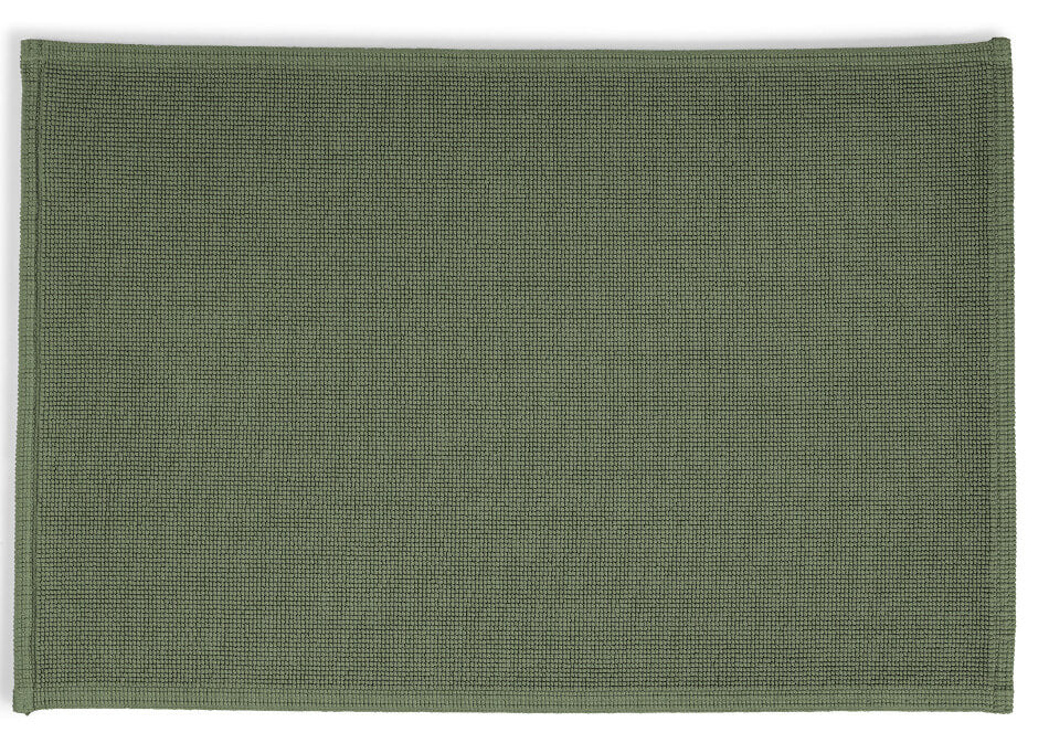Badteppich/Duschvorleger/Vorleger Plain in Olive, natürliche Farben für ein entspannendes Bad.