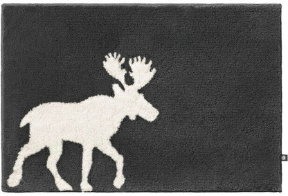 Badteppich Elch (Elk) von Rhomtuft in Zink-Naturjasmin, nach Maß gefertigt, ein besonderer Blickfang.