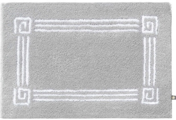 Badteppich Olymp von Rhomtuft in Perlgrau Weiß als Maßanfertigung – hochwertig und individuell für ein modernes Badezimmer.