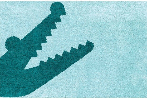 Rhomtuft Croc Krokodil Badteppich nach Maß: Außergewöhnlicher Teppich in Mint Pazifik für ein besonderes Ambiente.