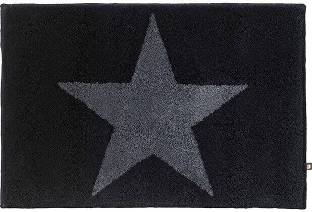 Badteppich Star von Rhomtuft in Schwarz Graphit als Maßanfertigung – hochwertig und individuell für ein modernes Badezimmer.