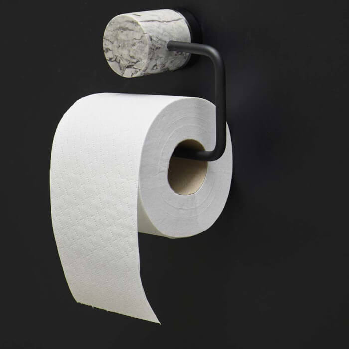 Toilettenpapierhalter aus Nero Marmor – edles Badezimmer Accessoire