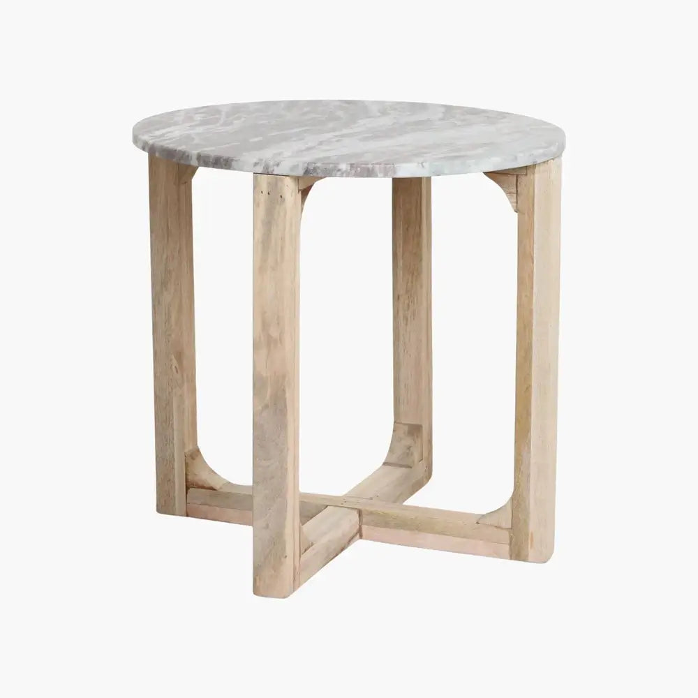 Runder Ablagetisch brauner Naturstein – erdiges Design für jeden Raum