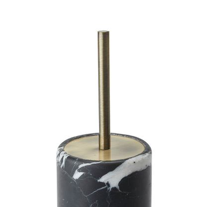 Aquanova Nero Bürstengarnitur, Schwarz/Gold: Elegante Toilettenbürste für Ihr Bad.