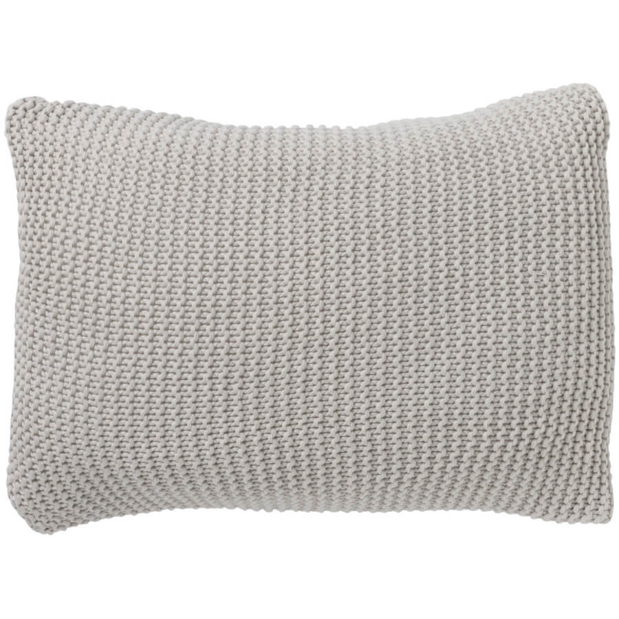 Gemütlicher Kissenbezug mit Strickmuster in Grau und Beige, 50x50cm, von Ponza House of Style.