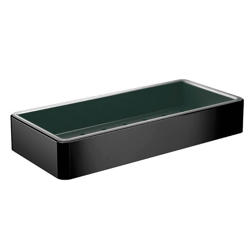 Schwarze Duschablage oder Duschkorb, Modell Emco Loft.