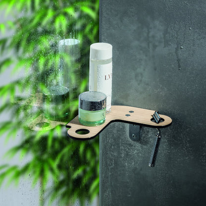 Giese Eck-Duschablage, moderne Holzoptik: Stilvolle Eckablage für die Dusche.