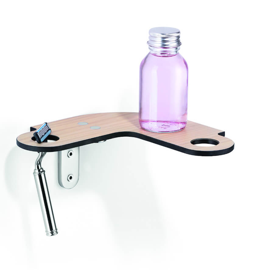 Ecke/Eck-Duschregal/Duschablage Giese Holzoptik Slimbord (30966), natürliche Optik für die Dusche.