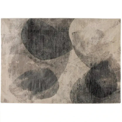 Gemusterter Jacquard Teppich Aloyse in Steel aus recyceltem Polyester