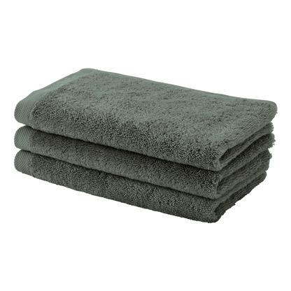 Gästehandtuch-Set London in Forest von Aquanova aus weicher Baumwolle – ideal für ein stilvolles Badezimmer und Gäste-WC.