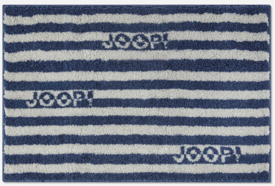 Luxuriöser Joop Badteppich Split in Ocean Blau mit weichem Flor und eleganten Streifen für stilvolle Bäder