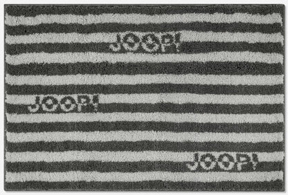 Luxuriöser Joop Badteppich Split in Stein Grau mit weichem Flor und stilvollen Streifen für zeitlose Badezimmergestaltung