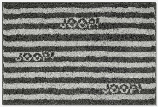 Luxuriöser Joop Badteppich Split in Stein Grau mit weichem Flor und stilvollen Streifen für zeitlose Badezimmergestaltung