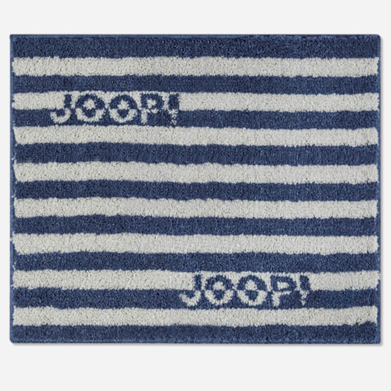 Luxuriöser Joop Badvorleger mit Streifen in Ocean Blau und weichem Flor für stilvolle WC- und Badezimmergestaltung