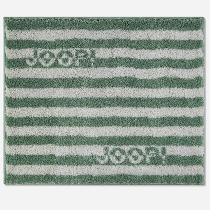 Hochwertiger Joop Badvorleger in Pinie Grün mit Streifen und weichem Flor für elegante WC- und Badezimmergestaltung