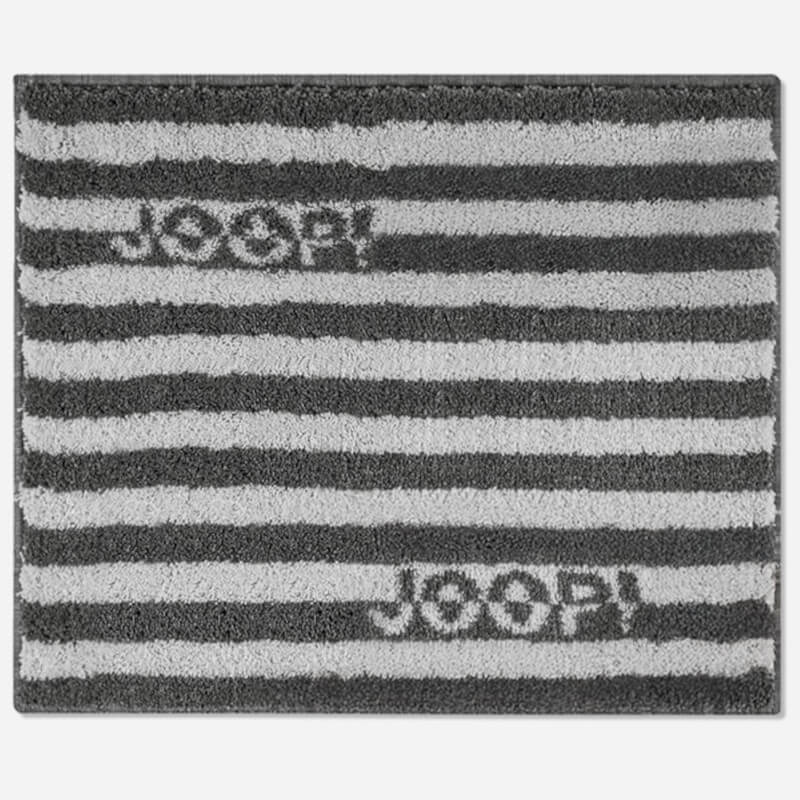 Luxuriöser Joop Badvorleger in Stein Grau mit Streifen und weichem Flor für stilvolle WC- und Badezimmergestaltung