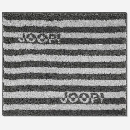 Luxuriöser Joop Badvorleger in Stein Grau mit Streifen und weichem Flor für stilvolle WC- und Badezimmergestaltung