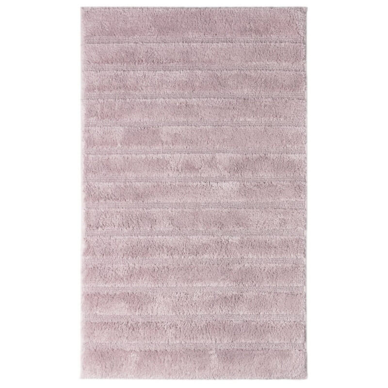 Komfortable, große Badematte in Rosa Misty Pink, California-Serie, weich und saugfähig dank Baumwolle, mit ausgeprägter Hoch-Tief-Struktur.