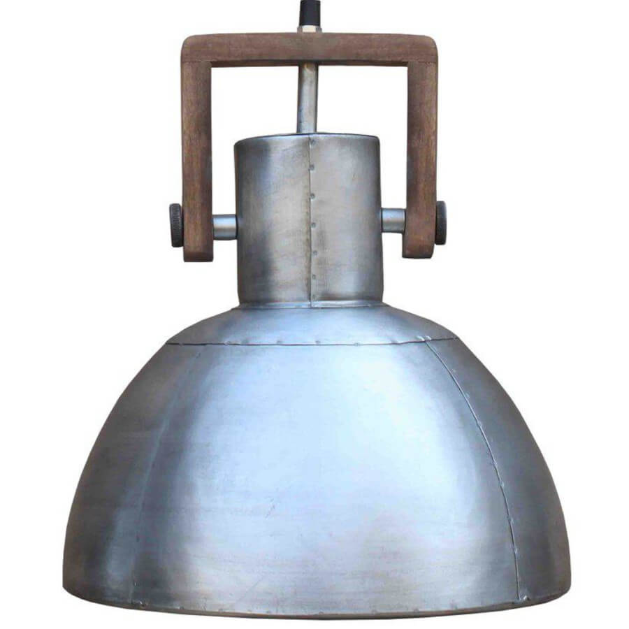 Große Hängelampe im Industrie-Look: Die Metall-Pendelleuchte "Ashby" von PR Home in Silber ist ein stilvoller Blickfang.