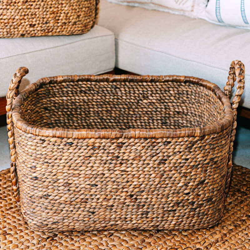 Wasserhyazinthe Körbe in großer, länglicher Form – Boho Dekokorb – Modell Mentari
