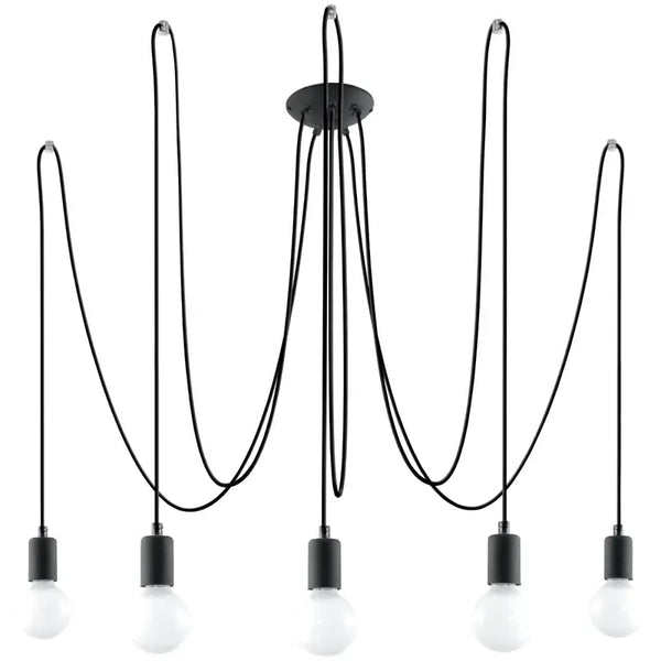 Moderne Pendelleuchte Edison 5– schwarze Hängelampe