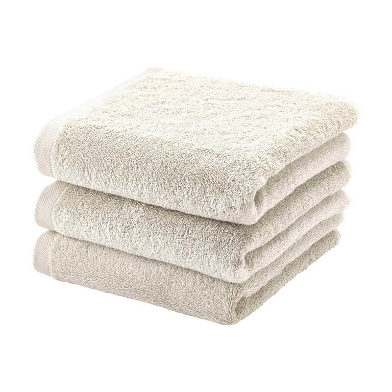 Hochwertiges Aquanova London Handtuch-Set aus Baumwolle in zartem Jasmin-Farbton.