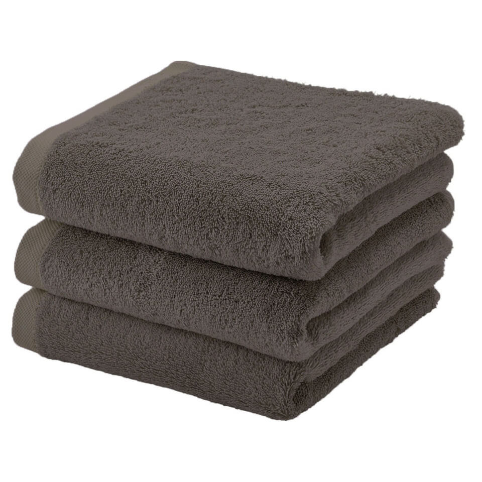 Weiches Handtuch-Set London in Ash von Aquanova aus Baumwolle – saugstark und ideal für ein modernes Badezimmer.