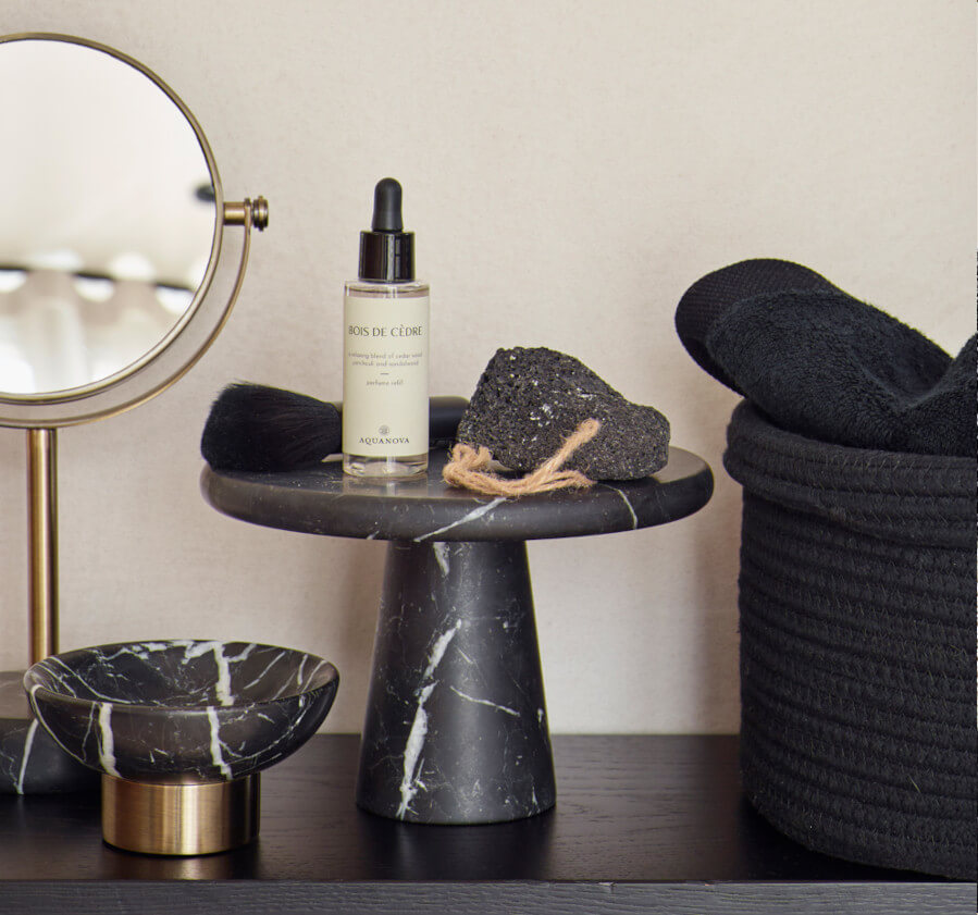 Hochwertige Marmor-Badaccessoires in Schwarz – Elegante und stilvolle Badezimmeraccessoires aus edlem Marmor für ein modernes und luxuriöses Badezimmerdesign