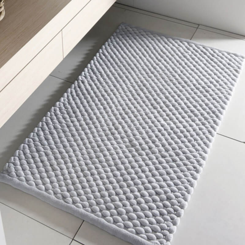 Aquanova Maks Badezimmerteppich, Hellgrau/Silber, hochwertig und ausgefallen: Moderner Teppich für ein luxuriöses Bad.