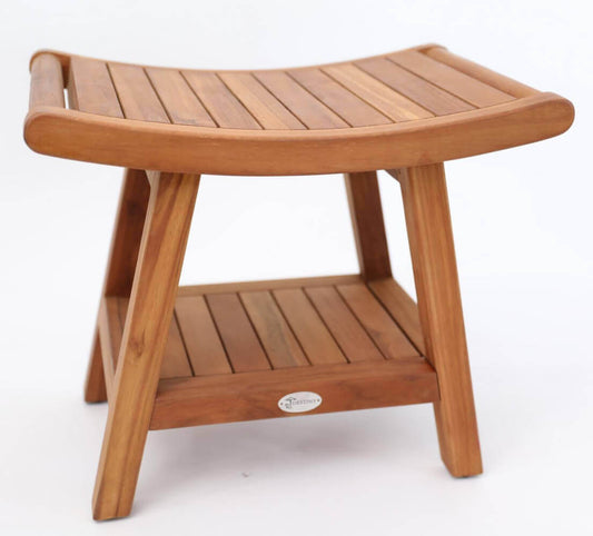 Badehocker Destiny Japan aus Teakholz: Japanisches Design für eine besondere Note im Bad.