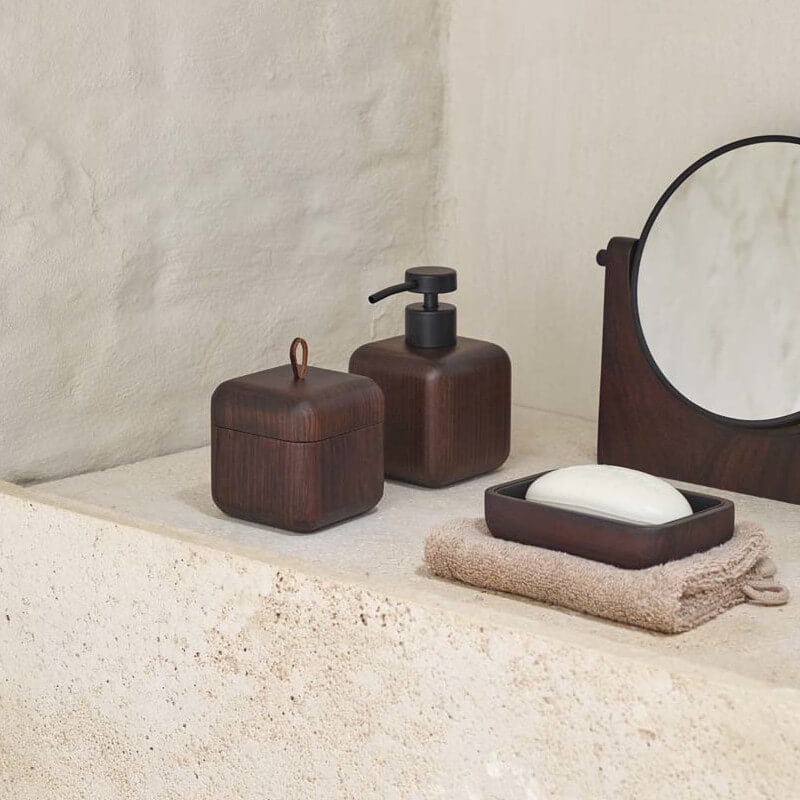 Aquanova Badezimmer-Accessoires aus Holz in Dunkelbraun und Schwarz (Ebony) – edles Badzubehör für modernes Ambiente