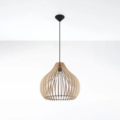 Holz-Hängeleuchte APRILLA als modernes Pendellampen-Design in Naturholz