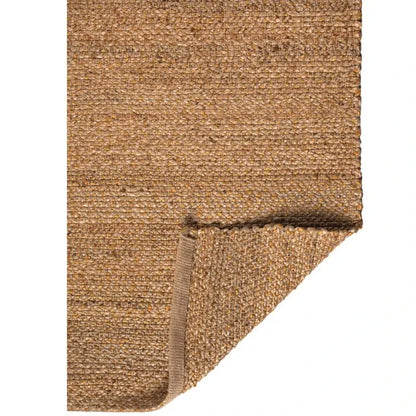 Rückseite des Elliot Jute Teppichs in Bronze mit Webkante