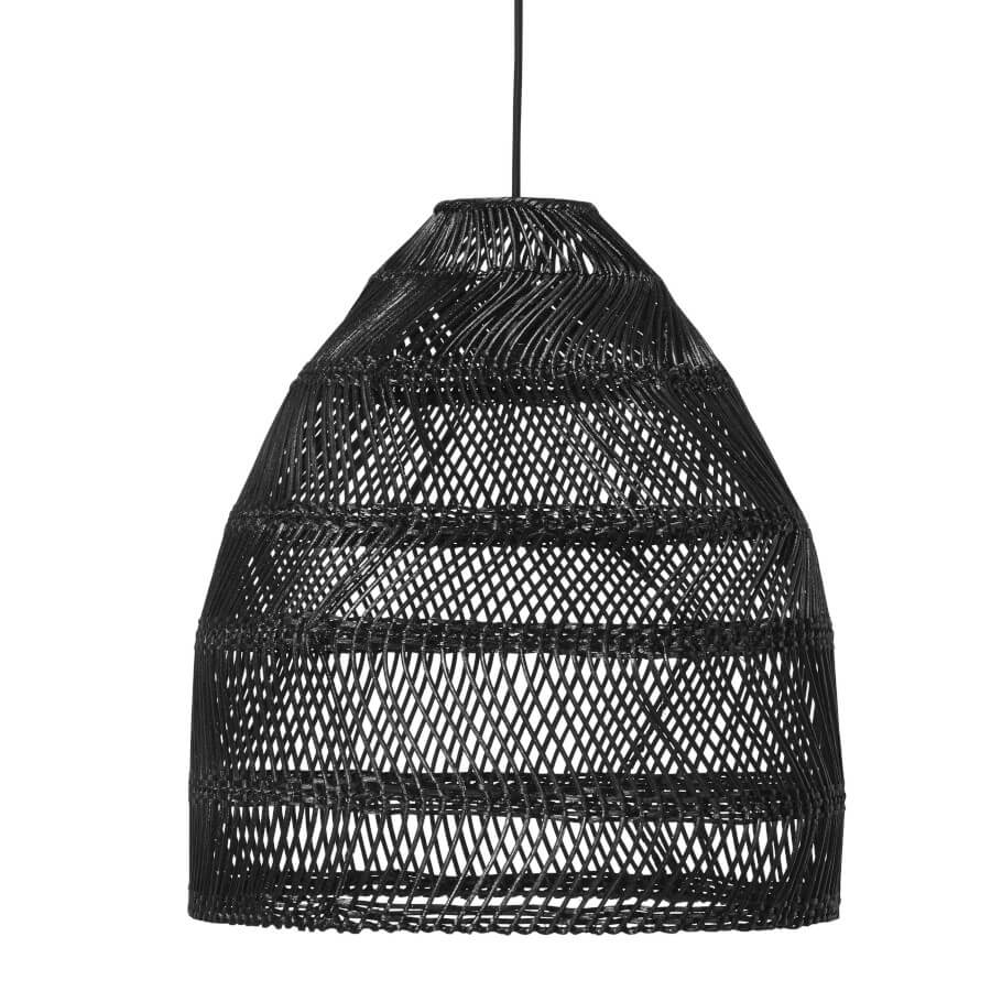 Kleine schwarze Rattan-Hängelampe (36cm): Die Pendelleuchte "Maja" von PR Home im Boho-Stil ist ein stilvoller Blickfang.