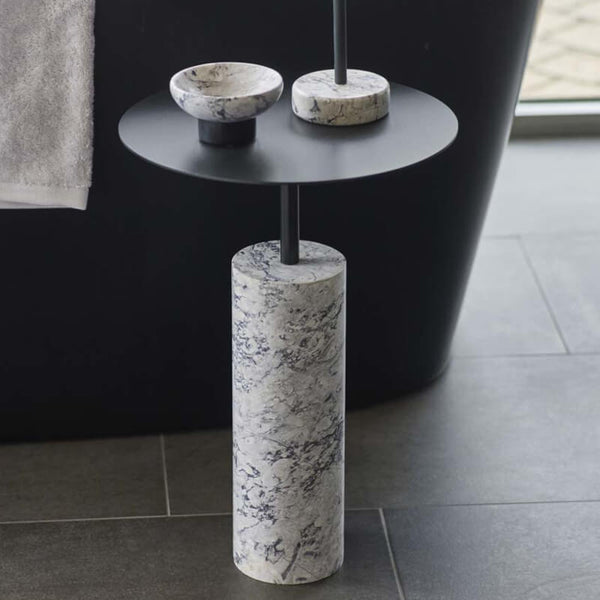 Kleiner runder Beistelltisch Marmor Nero