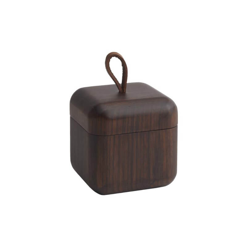 Kosmetikdose mit Deckel aus Holz Ebony – eleganter Behälter für Badaccessoires im modernen Badezimmer