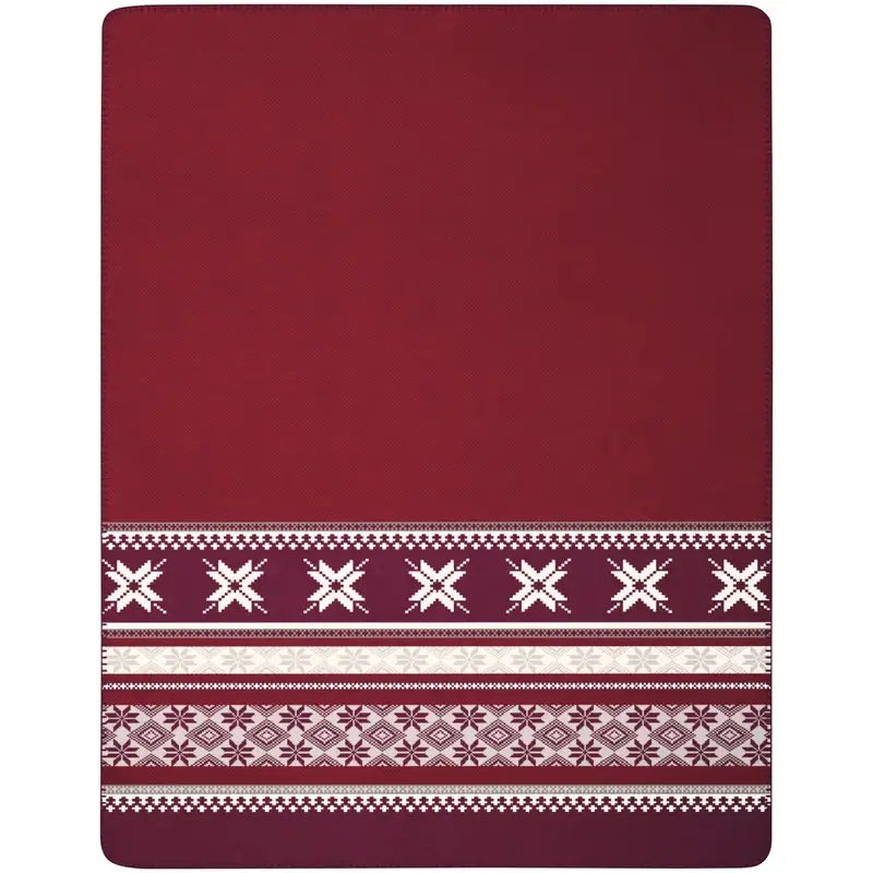 Kuscheldecke mit Schneeflocken - Rot/Weiß Nordic Knit