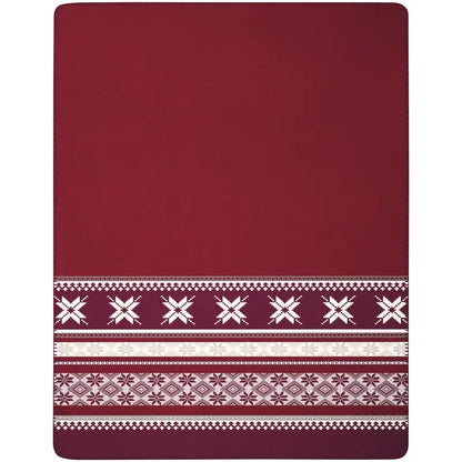Kuscheldecke mit Schneeflocken - Rot/Weiß Nordic Knit