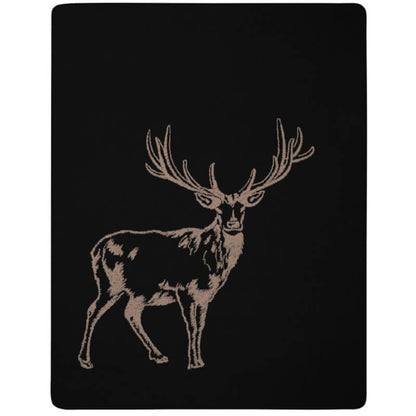 Kuscheldecke Sofadecke mit Hirsch Motiv in Braun und Schwarz – Deer Serie von Biederlack