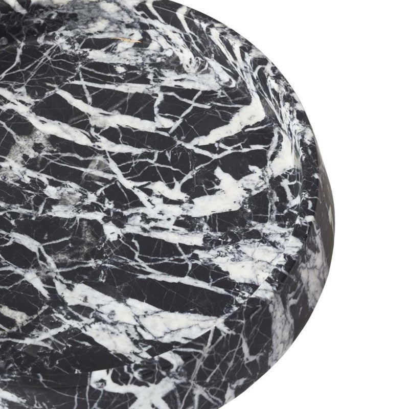 Detailansicht von Luxus-Badaccessoires aus Marmor in Schwarz und Weiß, Orion-Serie