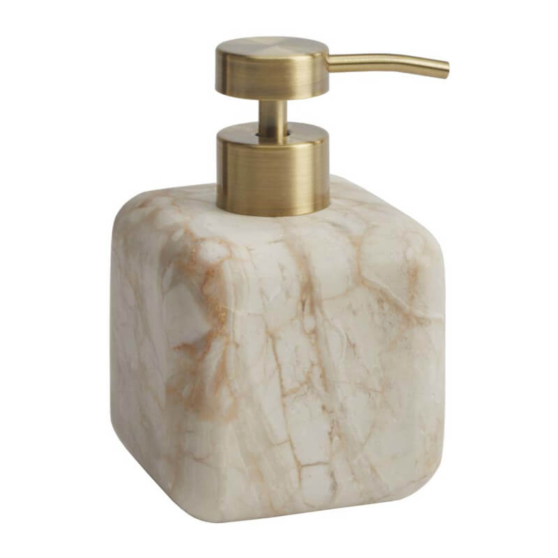 Gold-beiger Marmor Seifenspender – stilvolles Badezimmer Accessoires der Blake Serie