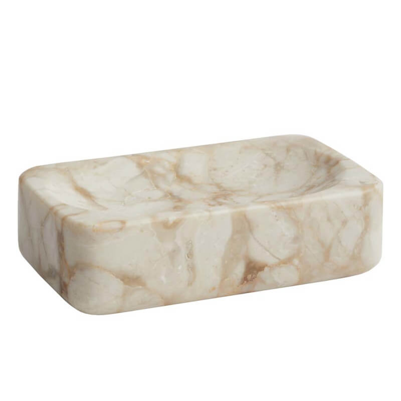 Seifenschale aus Marmor in Gold-Beige – elegante Seifenablage der Badezimmer Serie Blake