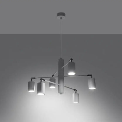 Minimalistische weiße Pendelleuchte im Spot-Design mit klarer, moderner Linienführung