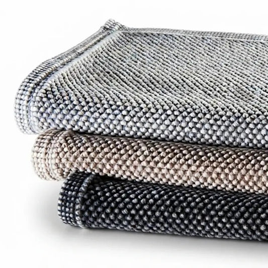 Badvorleger Miso Vintage Baumwolle – Vorleger in silber, natur und dunkelgrau