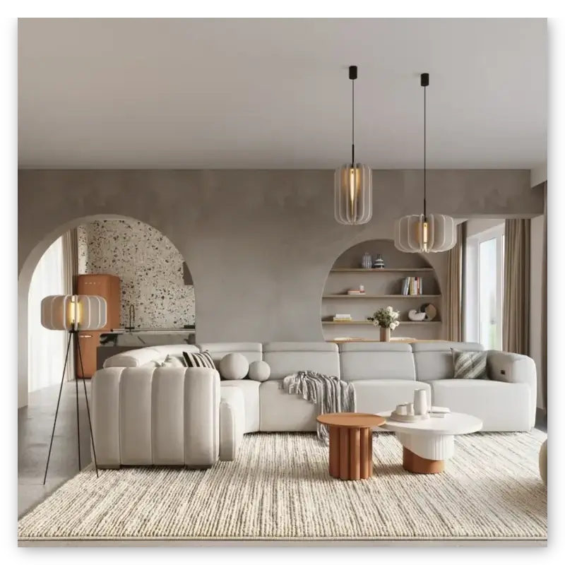 Moderne hochwertige Pendelleuchten und Deckenleuchten von Sollux Lighting in stilvollem Interior-Design bei Dawelba.