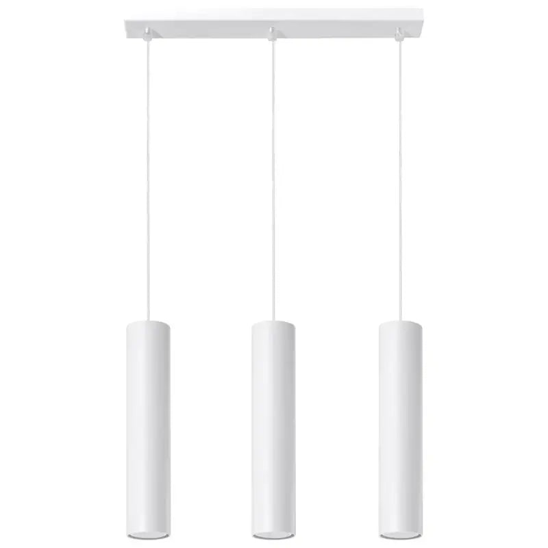 Moderne 3-flammige Pendelleuchte Lagos in Weiß mit schlanken Zylindern und zeitlosem Design